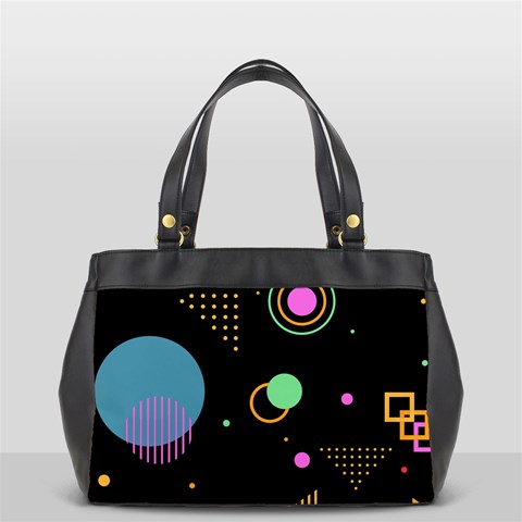 Colartive, Aesthetic, Amoled, Black, Colorful, Desenho Oversize Office Handbag (2 Sides) from ArtsNow.com Front