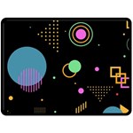 Colartive, Aesthetic, Amoled, Black, Colorful, Desenho Fleece Blanket (Large)