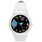 Colartive, Aesthetic, Amoled, Black, Colorful, Desenho Round Plastic Sport Watch (M)