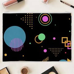 Colartive, Aesthetic, Amoled, Black, Colorful, Desenho Cosmetic Bag (XXXL) from ArtsNow.com Back