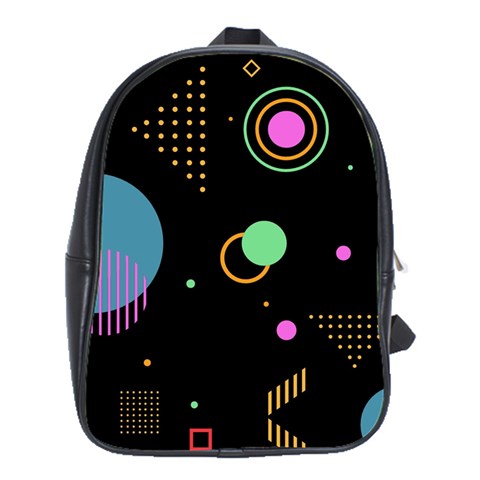 Colartive, Aesthetic, Amoled, Black, Colorful, Desenho School Bag (XL) from ArtsNow.com Front