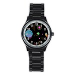 Colartive, Aesthetic, Amoled, Black, Colorful, Desenho Stainless Steel Round Watch