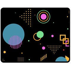 Colartive, Aesthetic, Amoled, Black, Colorful, Desenho Two Sides Fleece Blanket (Medium) from ArtsNow.com 58.8 x47.4  Blanket Front