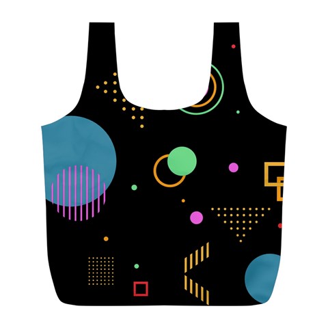 Colartive, Aesthetic, Amoled, Black, Colorful, Desenho Full Print Recycle Bag (L) from ArtsNow.com Front