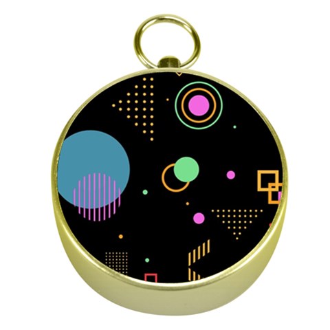 Colartive, Aesthetic, Amoled, Black, Colorful, Desenho Gold Compasses from ArtsNow.com Front