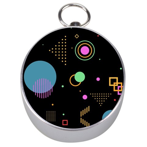 Colartive, Aesthetic, Amoled, Black, Colorful, Desenho Silver Compasses from ArtsNow.com Front