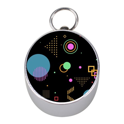 Colartive, Aesthetic, Amoled, Black, Colorful, Desenho Mini Silver Compasses from ArtsNow.com Front