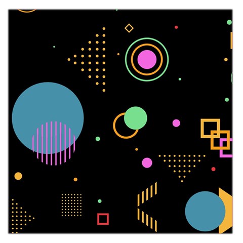 Colartive, Aesthetic, Amoled, Black, Colorful, Desenho Square Satin Scarf (36  x 36 ) from ArtsNow.com Front