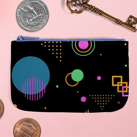 Colartive, Aesthetic, Amoled, Black, Colorful, Desenho Large Coin Purse from ArtsNow.com Front