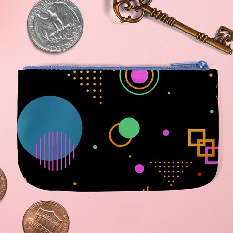 Colartive, Aesthetic, Amoled, Black, Colorful, Desenho Large Coin Purse from ArtsNow.com Back