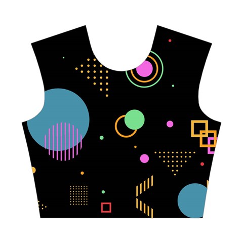 Colartive, Aesthetic, Amoled, Black, Colorful, Desenho Cotton Crop Top from ArtsNow.com Front