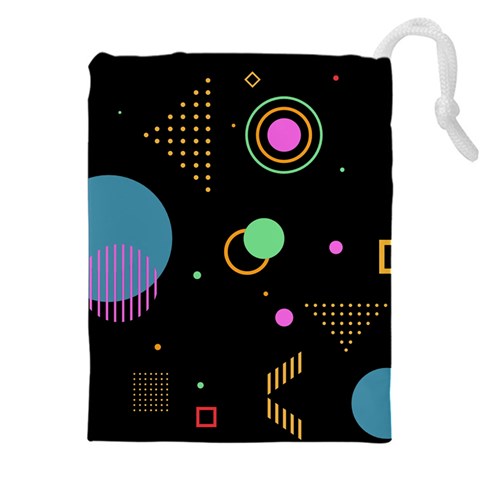 Colartive, Aesthetic, Amoled, Black, Colorful, Desenho Drawstring Pouch (4XL) from ArtsNow.com Front