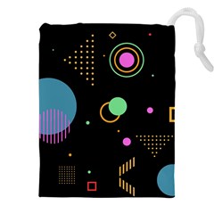 Colartive, Aesthetic, Amoled, Black, Colorful, Desenho Drawstring Pouch (4XL) from ArtsNow.com Front