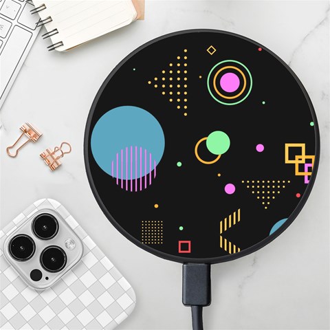 Colartive, Aesthetic, Amoled, Black, Colorful, Desenho Wireless Fast Charger(Black) from ArtsNow.com Front