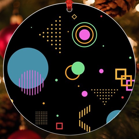 Colartive, Aesthetic, Amoled, Black, Colorful, Desenho UV Print Acrylic Ornament Round from ArtsNow.com Front