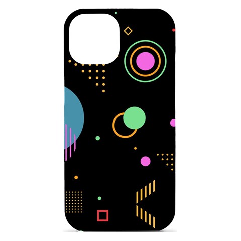 Colartive, Aesthetic, Amoled, Black, Colorful, Desenho iPhone 15 Black UV Print PC Hardshell Case from ArtsNow.com Front