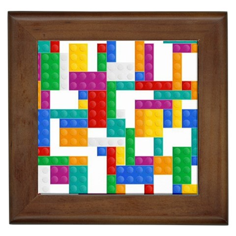 Colorful Bricks, Bricks, Colorful, Colors, Games, Lego, Rainbow Framed Tile from ArtsNow.com Front