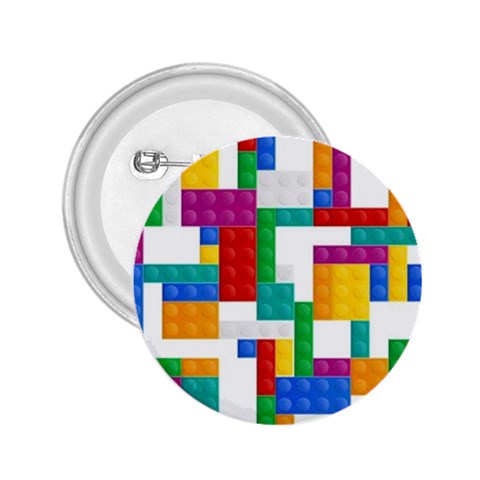 Colorful Bricks, Bricks, Colorful, Colors, Games, Lego, Rainbow 2.25  Buttons from ArtsNow.com Front