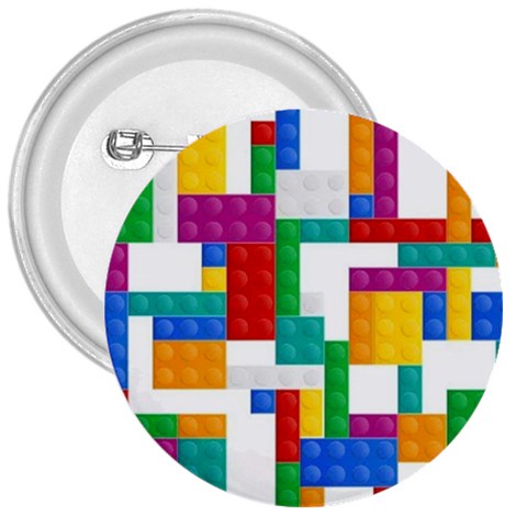 Colorful Bricks, Bricks, Colorful, Colors, Games, Lego, Rainbow 3  Buttons from ArtsNow.com Front