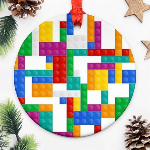 Colorful Bricks, Bricks, Colorful, Colors, Games, Lego, Rainbow Ornament (Round) from ArtsNow.com Front