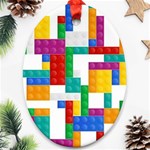 Colorful Bricks, Bricks, Colorful, Colors, Games, Lego, Rainbow Ornament (Oval)