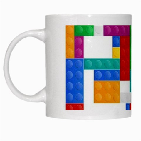 Colorful Bricks, Bricks, Colorful, Colors, Games, Lego, Rainbow White Mug from ArtsNow.com Left