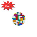 Colorful Bricks, Bricks, Colorful, Colors, Games, Lego, Rainbow 1  Mini Buttons (10 pack) 