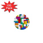 Colorful Bricks, Bricks, Colorful, Colors, Games, Lego, Rainbow 1  Mini Buttons (100 pack) 