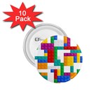 Colorful Bricks, Bricks, Colorful, Colors, Games, Lego, Rainbow 1.75  Buttons (10 pack)