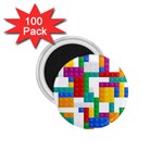 Colorful Bricks, Bricks, Colorful, Colors, Games, Lego, Rainbow 1.75  Magnets (100 pack) 