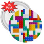 Colorful Bricks, Bricks, Colorful, Colors, Games, Lego, Rainbow 3  Buttons (10 pack) 