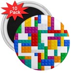 Colorful Bricks, Bricks, Colorful, Colors, Games, Lego, Rainbow 3  Magnets (10 pack) 