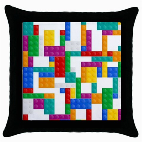 Colorful Bricks, Bricks, Colorful, Colors, Games, Lego, Rainbow Throw Pillow Case (Black) from ArtsNow.com Front