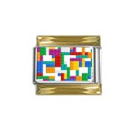 Colorful Bricks, Bricks, Colorful, Colors, Games, Lego, Rainbow Gold Trim Italian Charm (9mm)