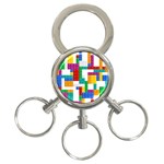 Colorful Bricks, Bricks, Colorful, Colors, Games, Lego, Rainbow 3-Ring Key Chain