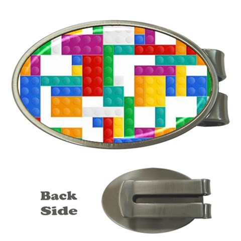 Colorful Bricks, Bricks, Colorful, Colors, Games, Lego, Rainbow Money Clips (Oval)  from ArtsNow.com Front