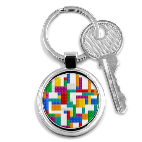 Colorful Bricks, Bricks, Colorful, Colors, Games, Lego, Rainbow Key Chain (Round) from ArtsNow.com Front