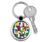 Colorful Bricks, Bricks, Colorful, Colors, Games, Lego, Rainbow Key Chain (Round)