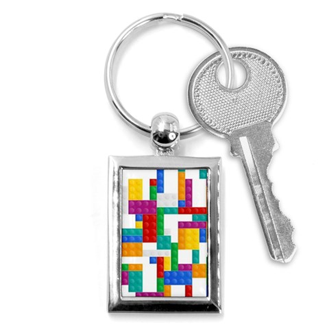 Colorful Bricks, Bricks, Colorful, Colors, Games, Lego, Rainbow Key Chain (Rectangle) from ArtsNow.com Front