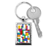 Colorful Bricks, Bricks, Colorful, Colors, Games, Lego, Rainbow Key Chain (Rectangle)