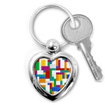 Colorful Bricks, Bricks, Colorful, Colors, Games, Lego, Rainbow Key Chain (Heart)