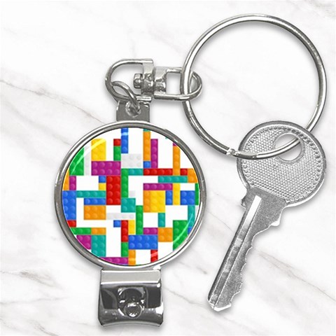 Colorful Bricks, Bricks, Colorful, Colors, Games, Lego, Rainbow Nail Clippers Key Chain from ArtsNow.com Front