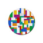 Colorful Bricks, Bricks, Colorful, Colors, Games, Lego, Rainbow Rubber Round Coaster (4 pack)