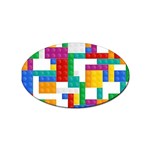 Colorful Bricks, Bricks, Colorful, Colors, Games, Lego, Rainbow Sticker (Oval)