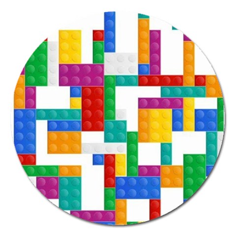 Colorful Bricks, Bricks, Colorful, Colors, Games, Lego, Rainbow Magnet 5  (Round) from ArtsNow.com Front