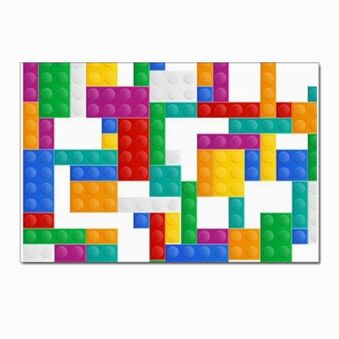 Colorful Bricks, Bricks, Colorful, Colors, Games, Lego, Rainbow Postcard 4 x 6  (Pkg of 10) from ArtsNow.com Front