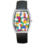 Colorful Bricks, Bricks, Colorful, Colors, Games, Lego, Rainbow Barrel Style Metal Watch