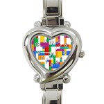 Colorful Bricks, Bricks, Colorful, Colors, Games, Lego, Rainbow Heart Italian Charm Watch