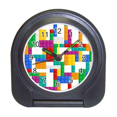 Colorful Bricks, Bricks, Colorful, Colors, Games, Lego, Rainbow Travel Alarm Clock from ArtsNow.com Front