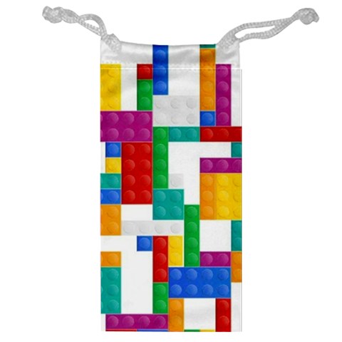 Colorful Bricks, Bricks, Colorful, Colors, Games, Lego, Rainbow Jewelry Bag from ArtsNow.com Front